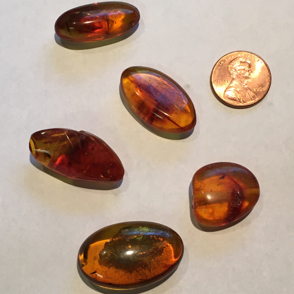 Cabochon of Natural Amber for Jewelry